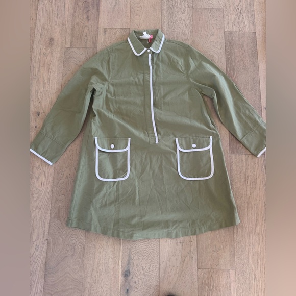 Pomander Place Dresses & Skirts - TNUCK POMANDER PLACE Perkins Mini Shirt Dress in Moss Green